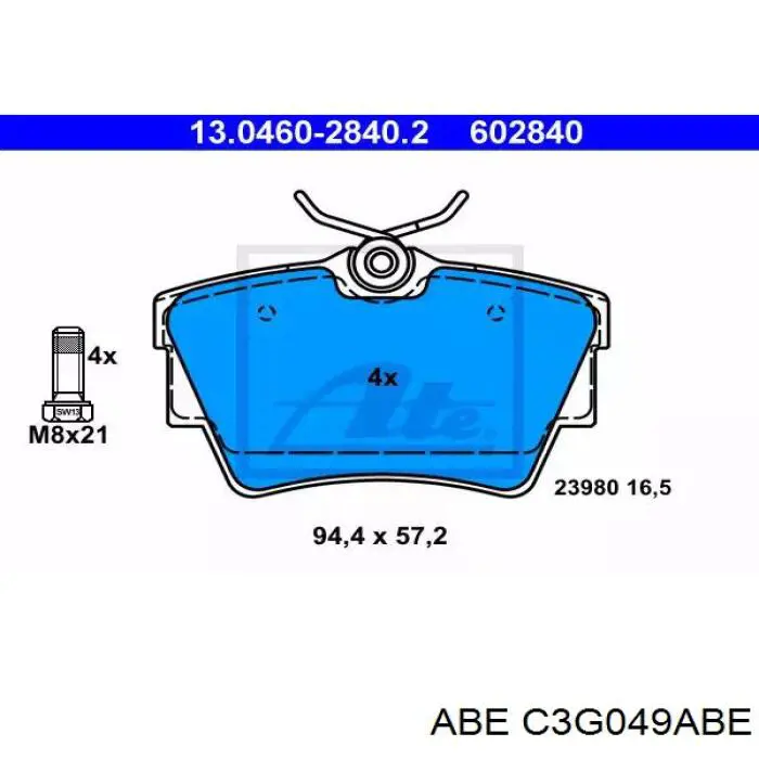 C3G049ABE ABE freno de disco delantero