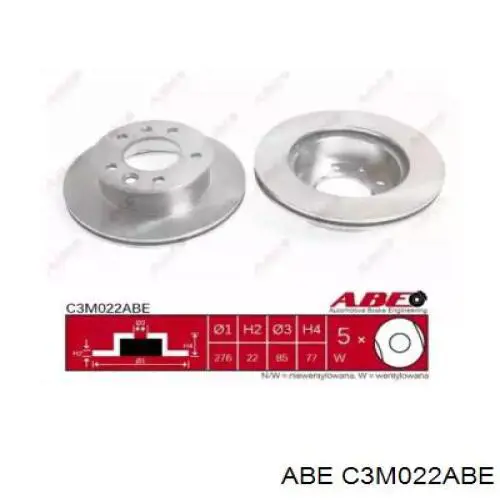 Disco de freno delantero ABE C3M022ABE