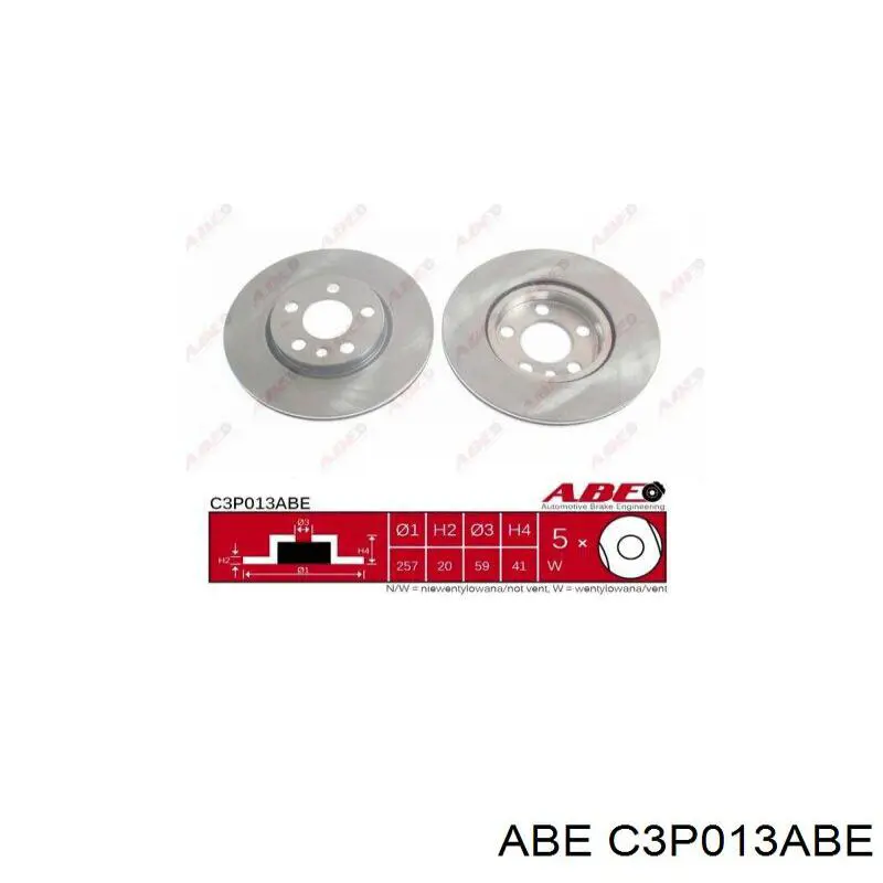 Comprar C3P013ABE ABE Freno de disco delantero