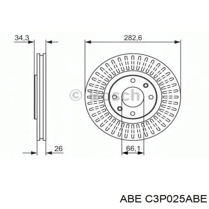 Freno de disco delantero Citroen C4 UD