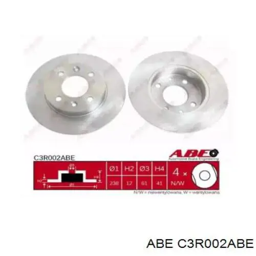 Disco de freno C3R002ABE ABE
