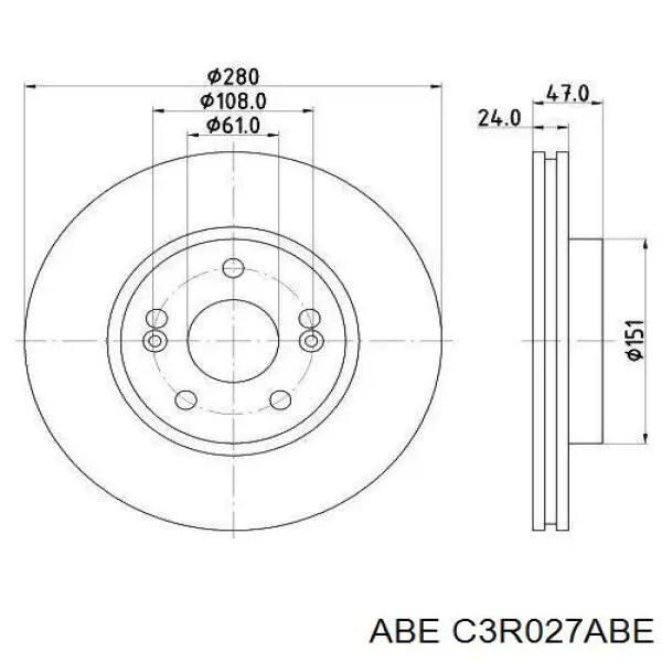 C3R027ABE ABE disco de freno delantero