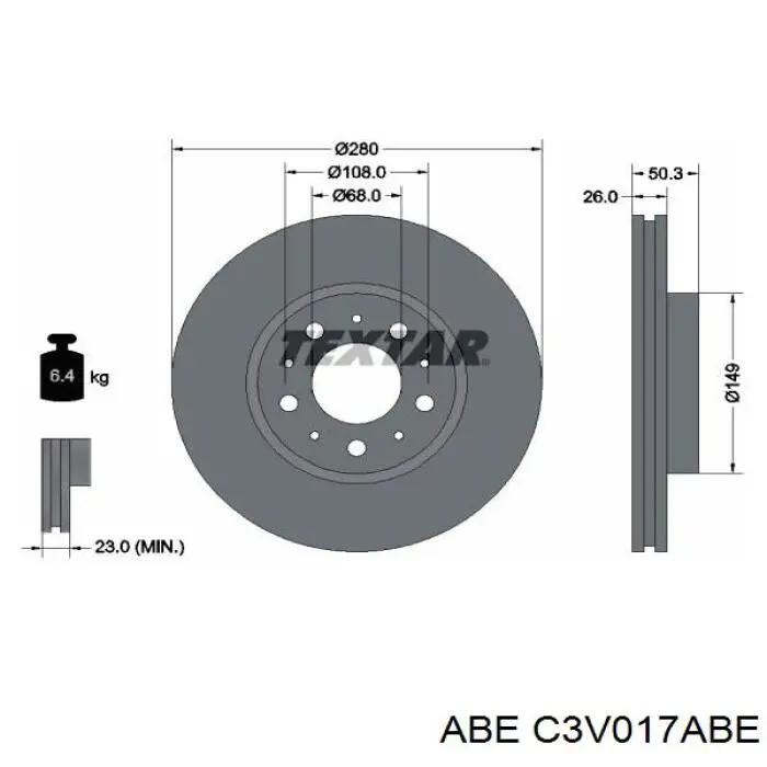 C3V017ABE ABE freno de disco delantero