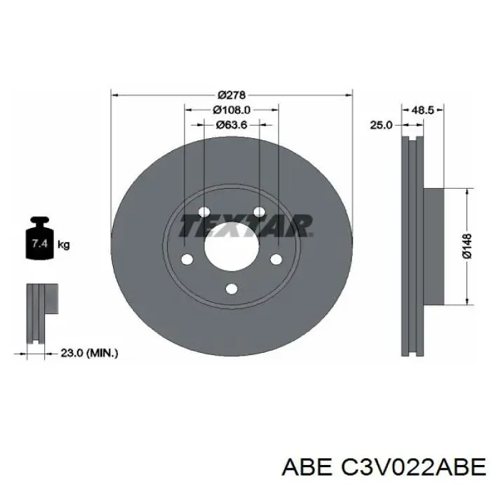 Disco de freno C3V022ABE ABE