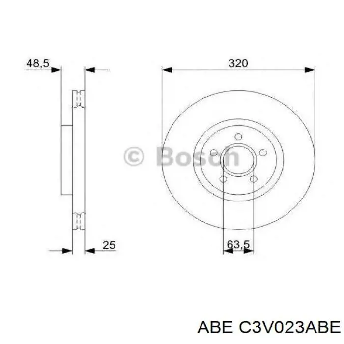 Freno de disco delantero Volvo V40 525, 526
