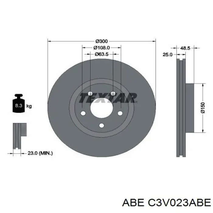 Freno de disco delantero Volvo V40 525, 526