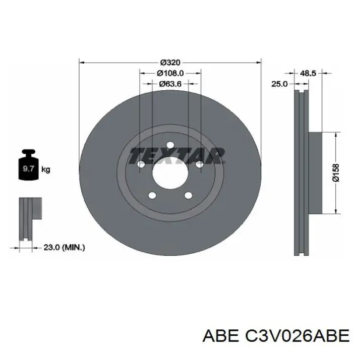 C3V026ABE ABE disco de freno delantero