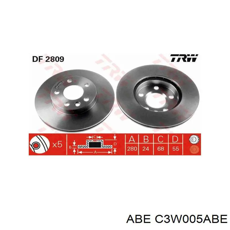 Disco de freno delantero ABE C3W005ABE