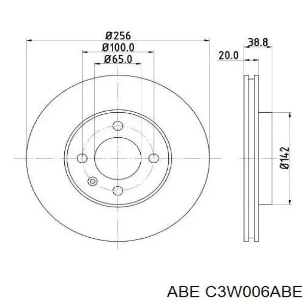 Comprar C3W006ABE ABE Freno de disco delantero