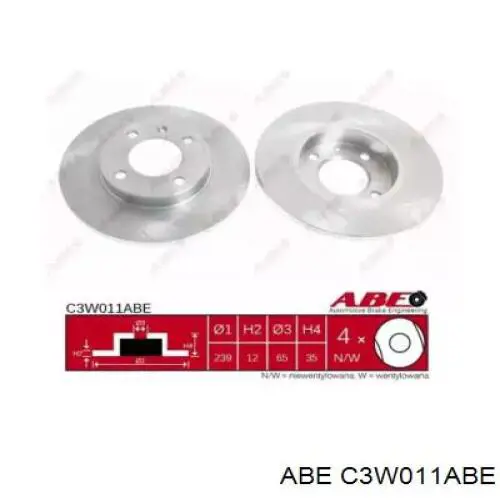 Disco de freno delantero ABE C3W011ABE