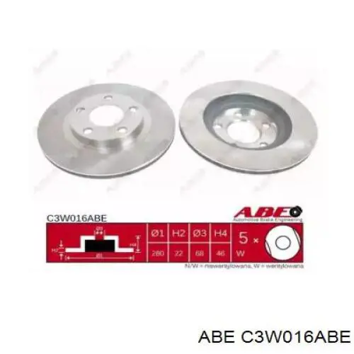 Disco de freno C3W016ABE ABE