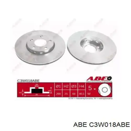 Disco de freno delantero ABE C3W018ABE