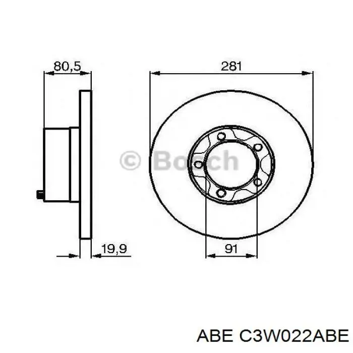 C3W022ABE ABE disco de freno delantero
