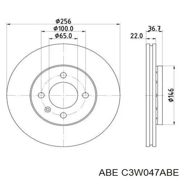 C3W047ABE ABE freno de disco delantero