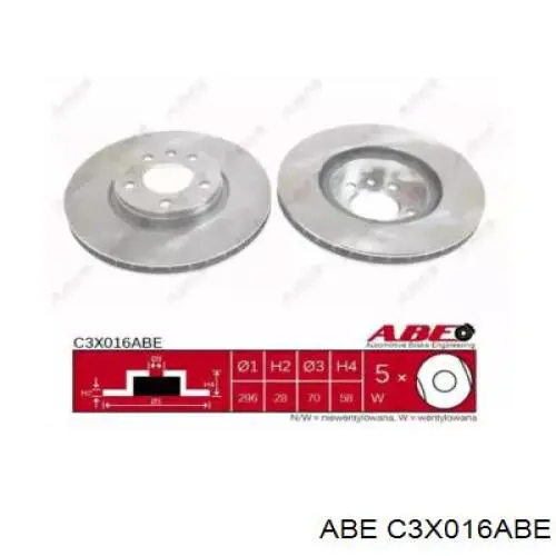 Comprar C3X016ABE ABE Freno de disco delantero