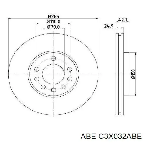 Comprar C3X032ABE ABE Freno de disco delantero