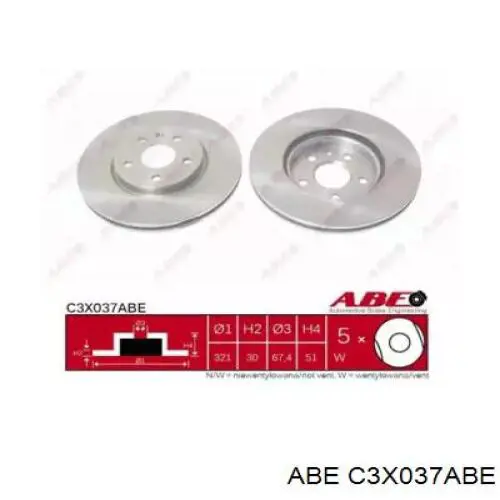 Disco de freno C3X037ABE ABE