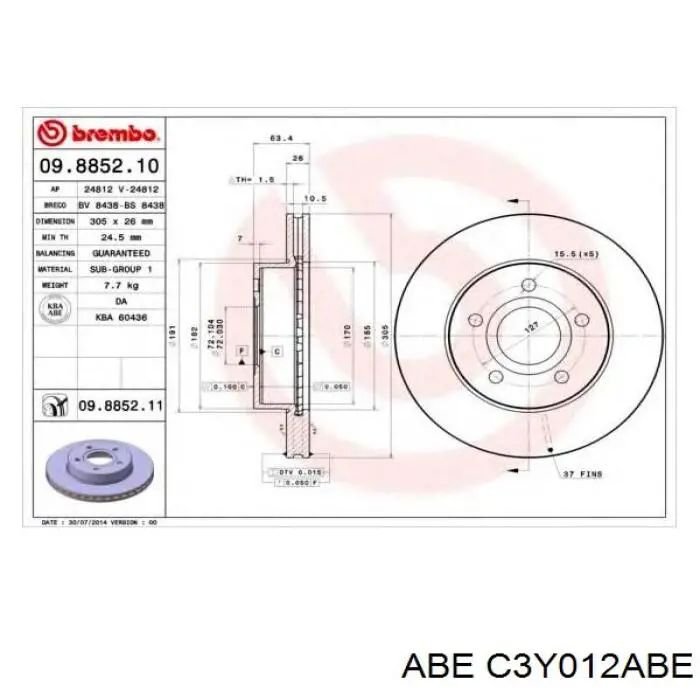 Freno de disco delantero Jeep Cherokee 2 XJ