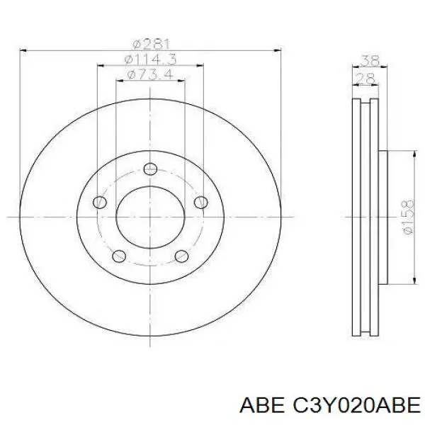 C3Y020ABE ABE freno de disco delantero