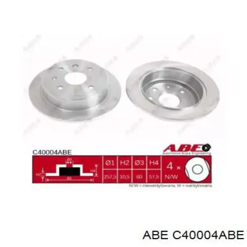 C40004ABE ABE Freno de disco trasero