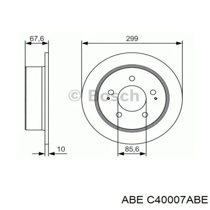 C40007ABE ABE disco de freno trasero