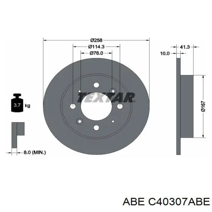 C40307ABE ABE disco de freno trasero