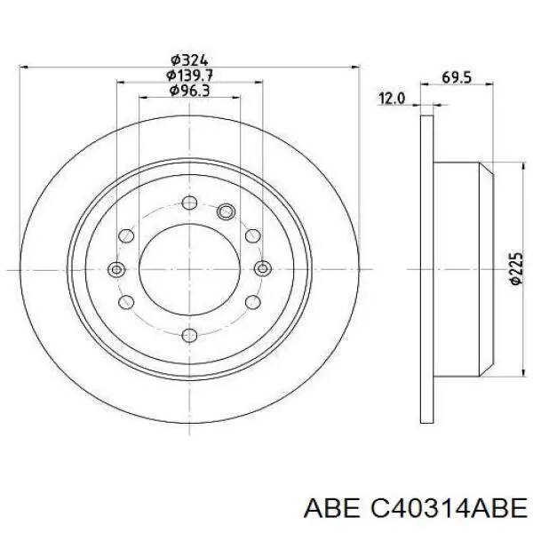 C40314ABE ABE disco de freno trasero