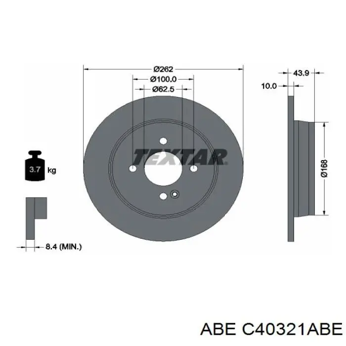 C40321ABE ABE disco de freno trasero