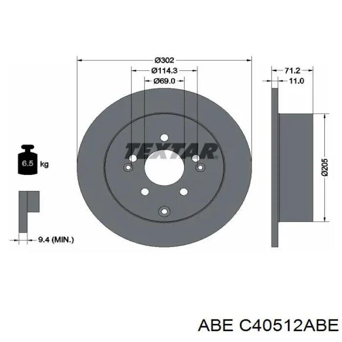 C40512ABE ABE disco de freno trasero