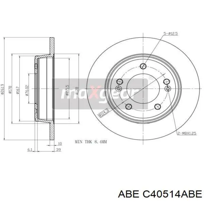 C40514ABE ABE disco de freno trasero