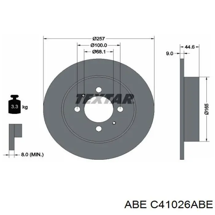 Disco de freno trasero ABE C41026ABE precio, desde 27,86 EUR