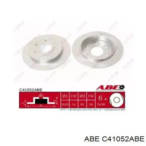 C41052ABE ABE disco de freno trasero