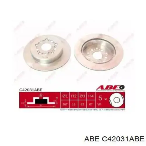 Disco de freno trasero ABE C42031ABE precio, desde 42,97 EUR