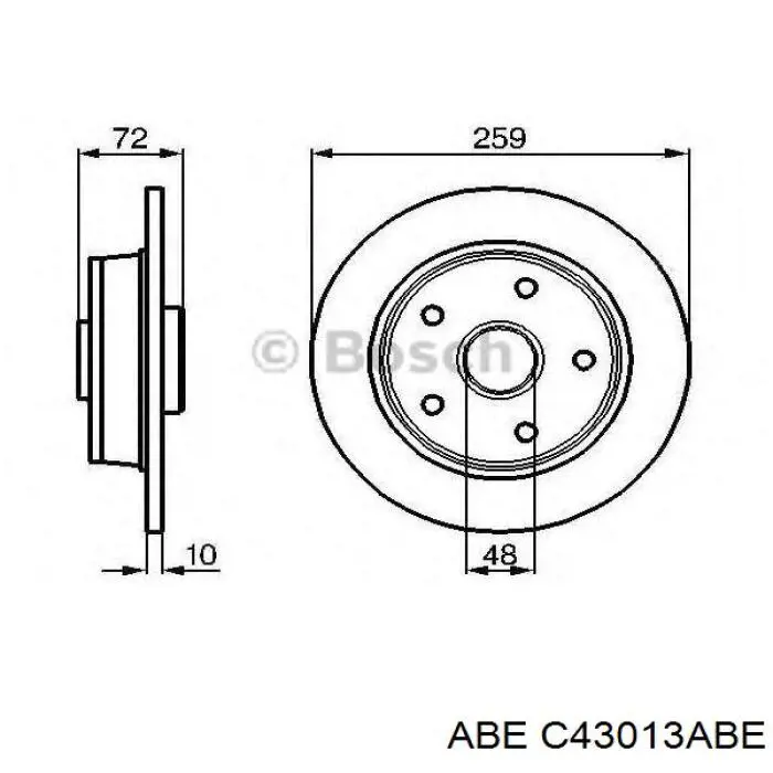 C43013ABE ABE disco de freno trasero