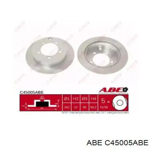 C45005ABE ABE disco de freno trasero