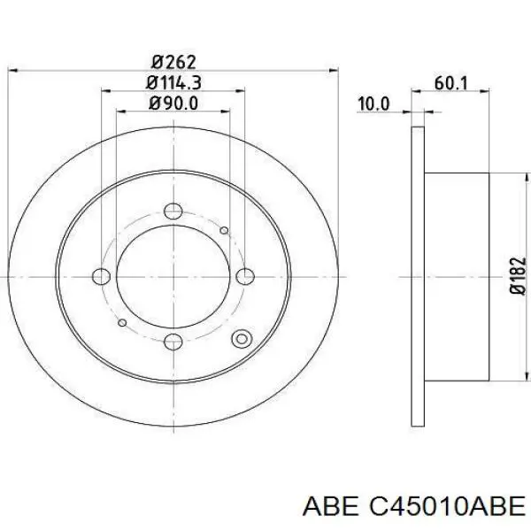 Disco de freno trasero C45010ABE ABE