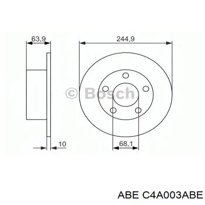 C4A003ABE ABE Freno de disco trasero
