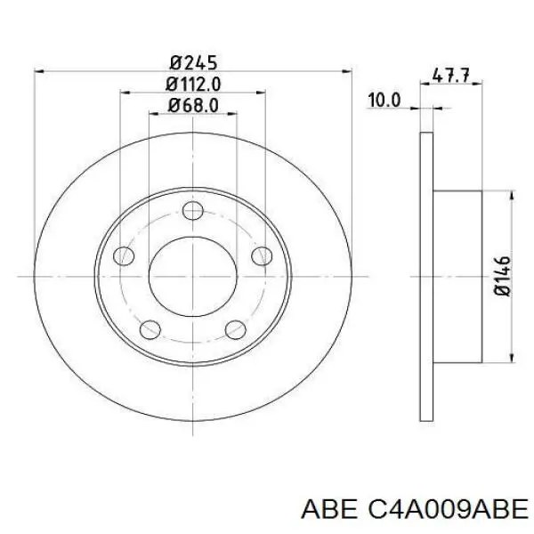 C4A009ABE ABE disco de freno trasero