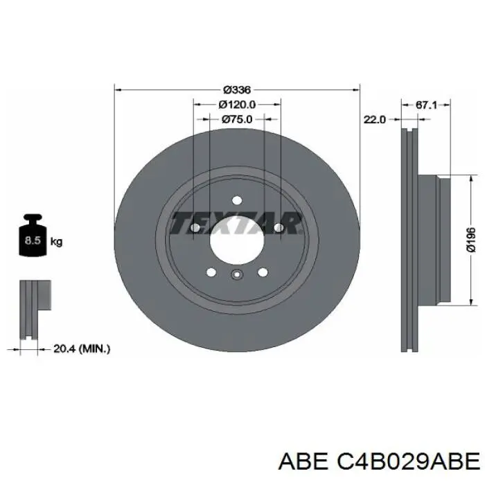 C4B029ABE ABE disco de freno trasero