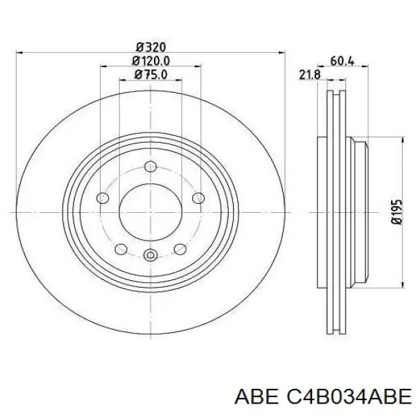 C4B034ABE ABE disco de freno trasero
