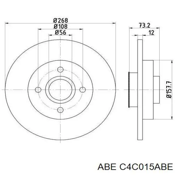 C4C015ABE ABE disco de freno trasero