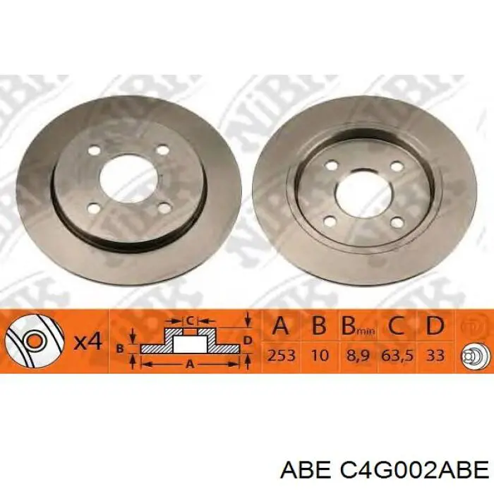 Disco de freno trasero Ford Sierra 1 GBC