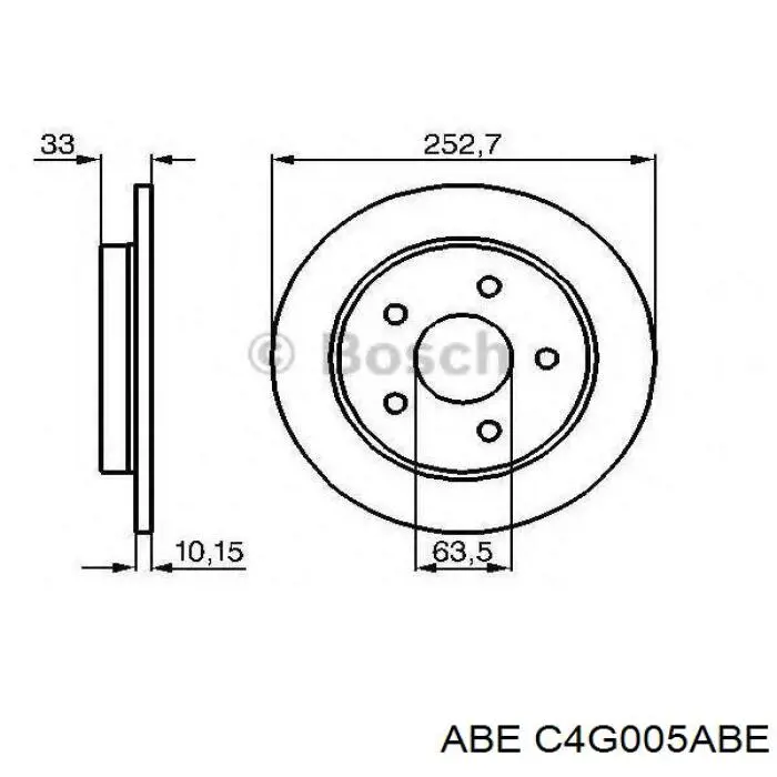 C4G005ABE ABE disco de freno trasero