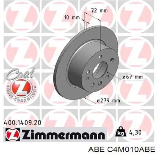 Comprar A1154200072 Mercedes Disco de freno trasero