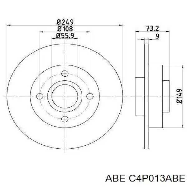 Comprar C4P013ABE ABE Disco de freno trasero
