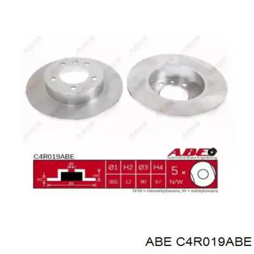 Comprar C4R019ABE ABE Disco de freno trasero