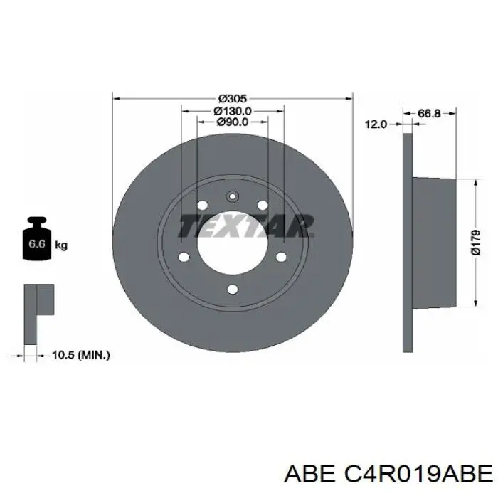 C4R019ABE ABE disco de freno trasero
