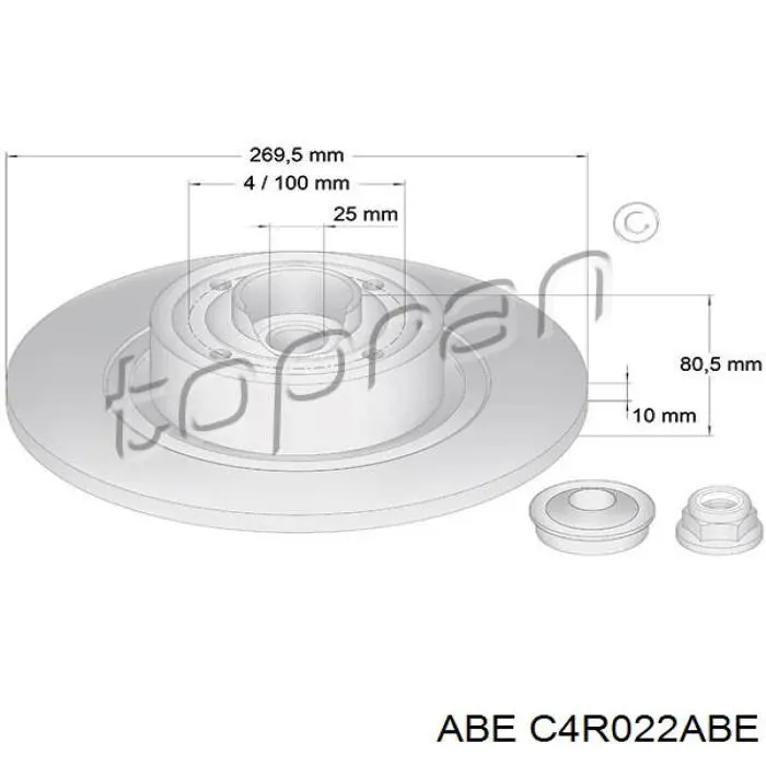 Comprar C4R022ABE ABE Disco de freno trasero