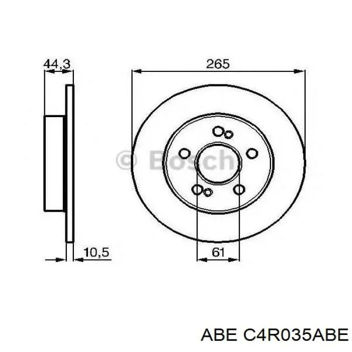C4R035ABE ABE disco de freno trasero