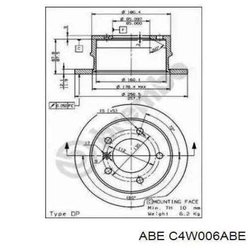 Frenos traseros ABE C4W006ABE